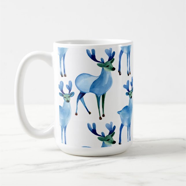 Christmas Blue Reindeer Kaffeetasse (Links)