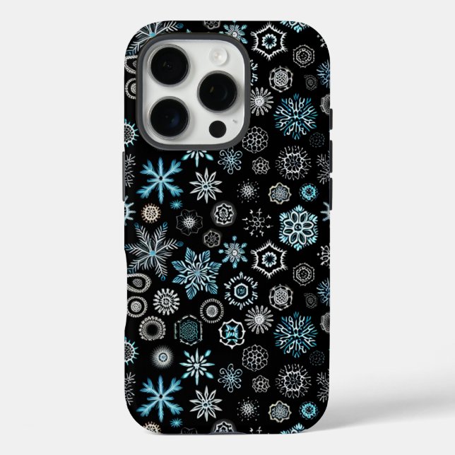 Christmas Blue Snowflakes Case-Mate iPhone Hülle (Rückseite)