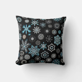 Christmas Blue Snowflakes Kissen