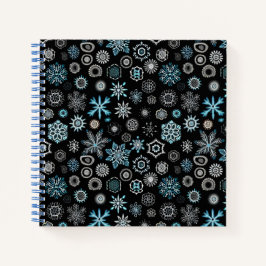 Christmas Blue Snowflakes Notizbuch