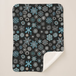 Christmas Blue Snowflakes Sherpadecke