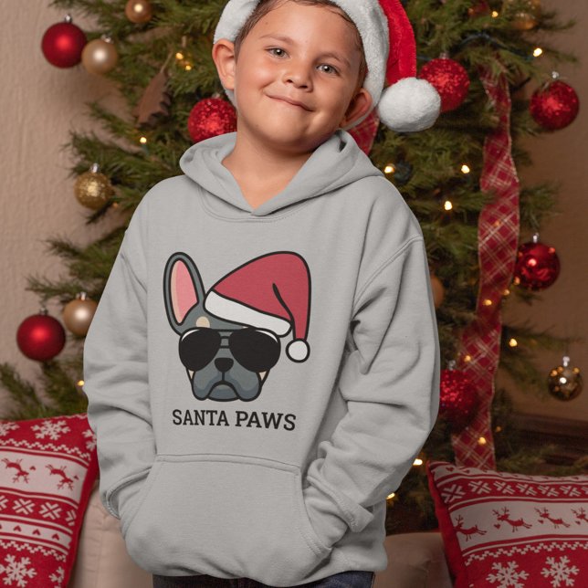Christmas Blue Tan French Bulldog Hoodie (Von Creator hochgeladen)