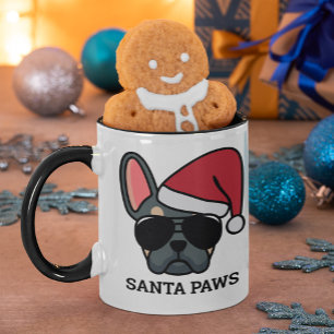 Christmas Blue Tan French Bulldog Tasse