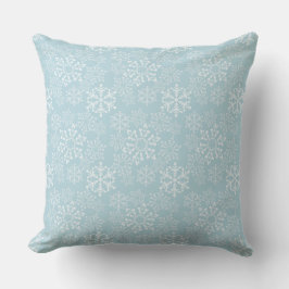 Christmas Blue White Snowflakes Kissen
