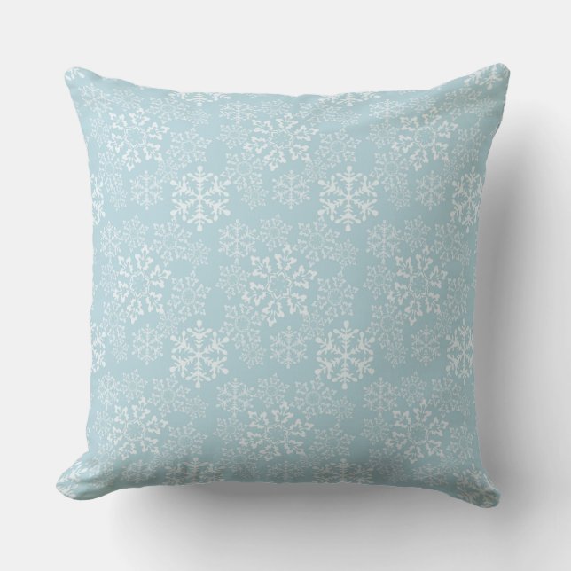 Christmas Blue White Snowflakes Kissen (Vorderseite)