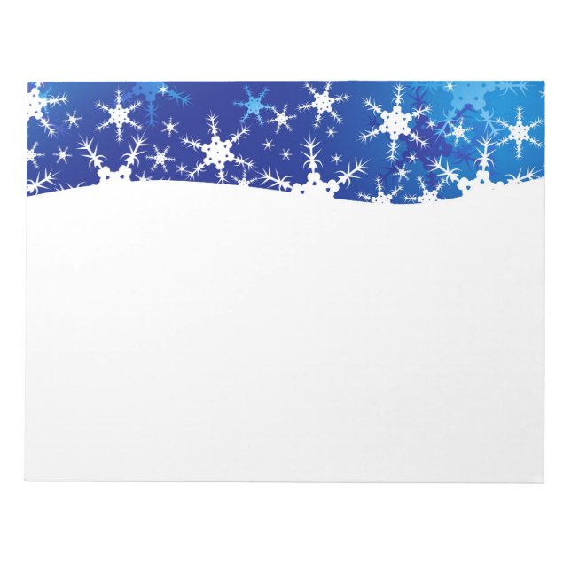 Christmas Blue Winter Snowflakes Notizblock (Vorderseite)