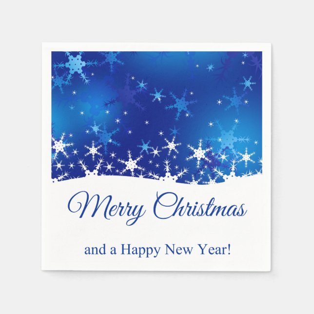 Christmas Blue Winter Snowflakes Serviette (Vorderseite)