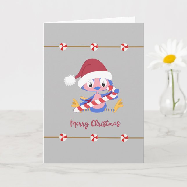 Christmas Bluebird Candy Minze Blank Inside Holida Karte (Kleine Pflanze)