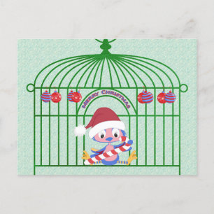 Christmas BlueBird in Verziert Cage individuell an Feiertagspostkarte
