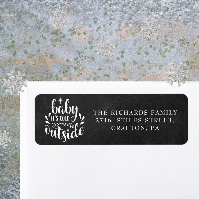 Christmas Boho Chalkboard-Rücksendeadresse (Christmas Boho Chalkboard Return Address Label)