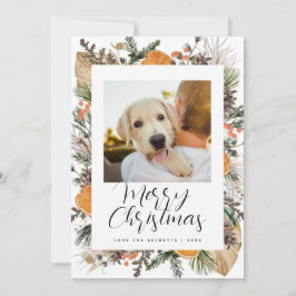 Christmas Boho Dried Botanical Family Foto Holida Feiertagskarte