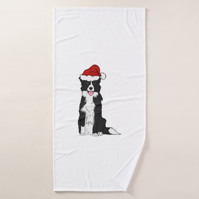 Christmas Border Collie Badehandtuch (Badehandtuch)