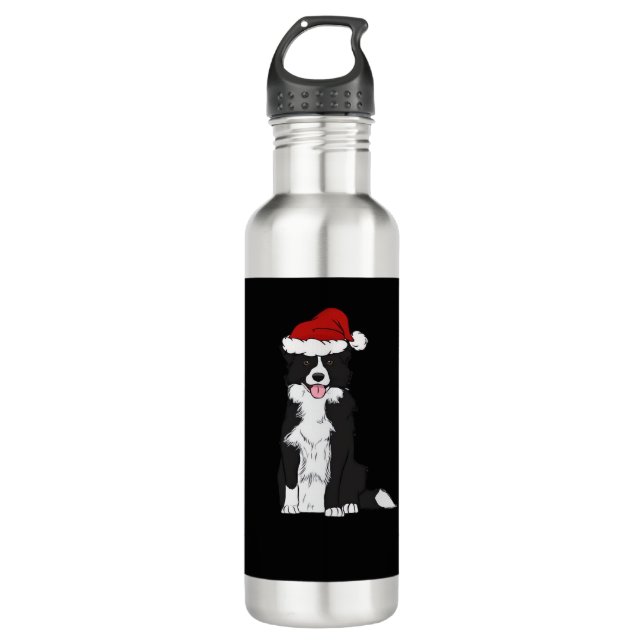 Christmas Border Collie Classic T-Shirt Edelstahlflasche (Vorderseite)