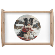 Christmas Border Collie Dog Snowman