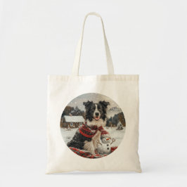 Christmas Border Collie Dog Snowman Tragetasche