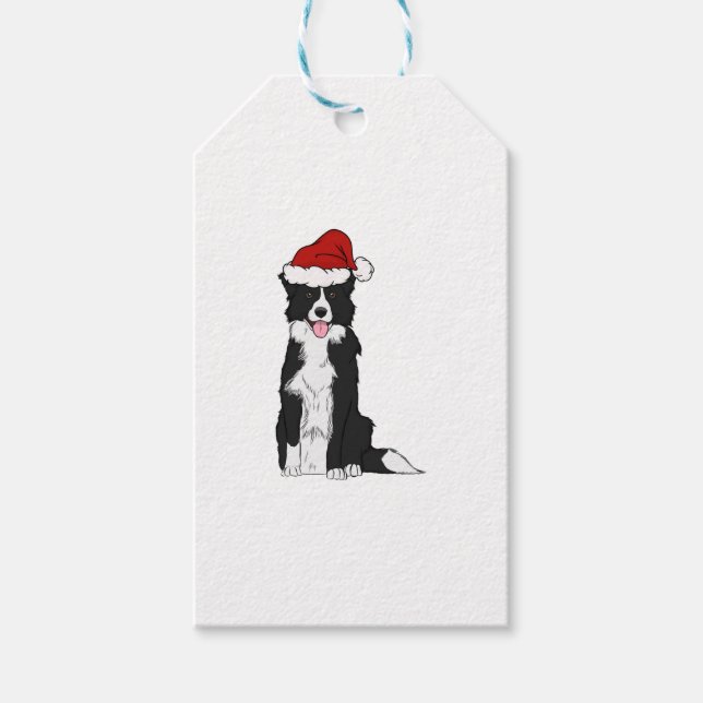 Christmas Border Collie Geschenkanhänger (Vorderseite)