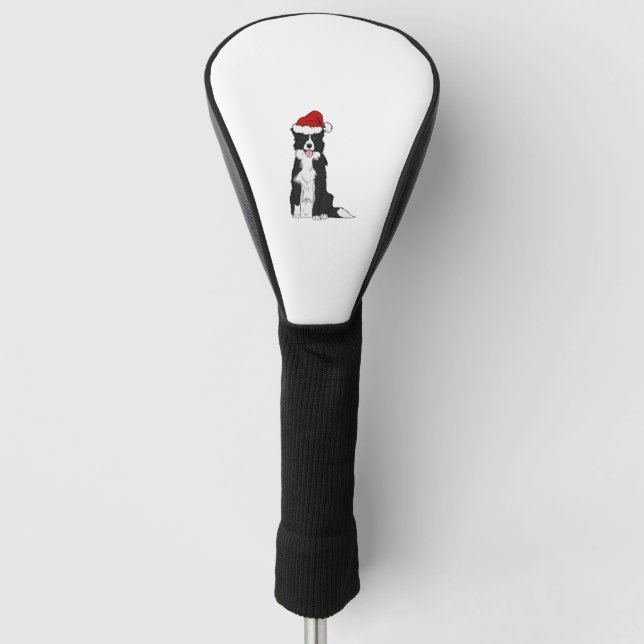 Christmas Border Collie Golf Headcover (Vorderseite)