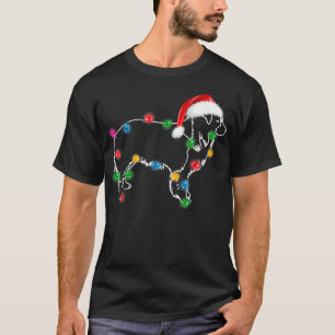 Christmas Border Collie XMAS Lights Weihnachtsmann T-Shirt