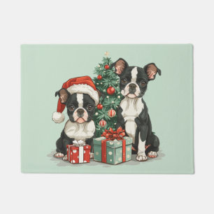 Christmas Boston Terrier Dogs Fußmatte