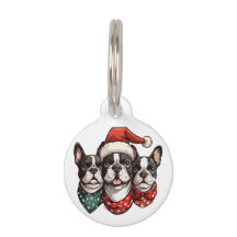 Christmas Boston Terrier Dogs