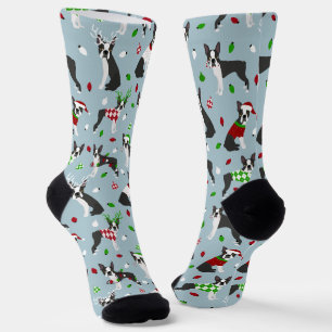 Christmas Boston Terrier Socks Socken