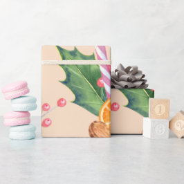 Christmas Bouquet Burnt Orange Candy Barry Geschenkpapier