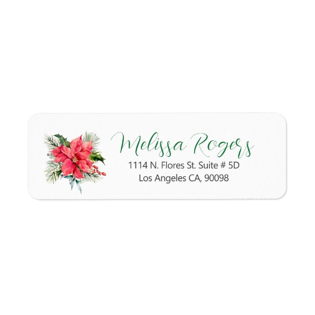 Christmas Bouquet Poinsettia Custom Calligraphy (Vorne)