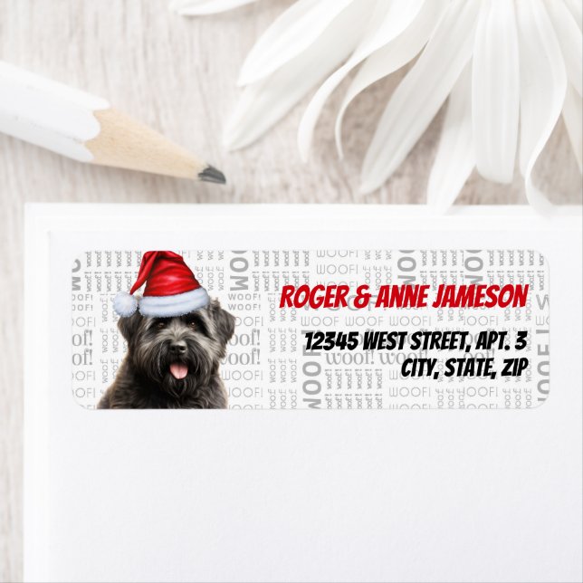 Christmas Bouvier Dog Lover Holiday Anschrift (Insitu)