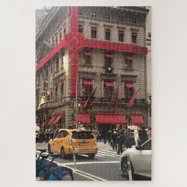 Christmas Bow auf der Fifth Avenue New York City N Puzzle (Vertikal)