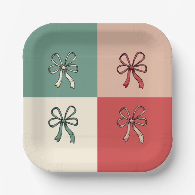 christmas bow conquette pappteller (Vorderseite)