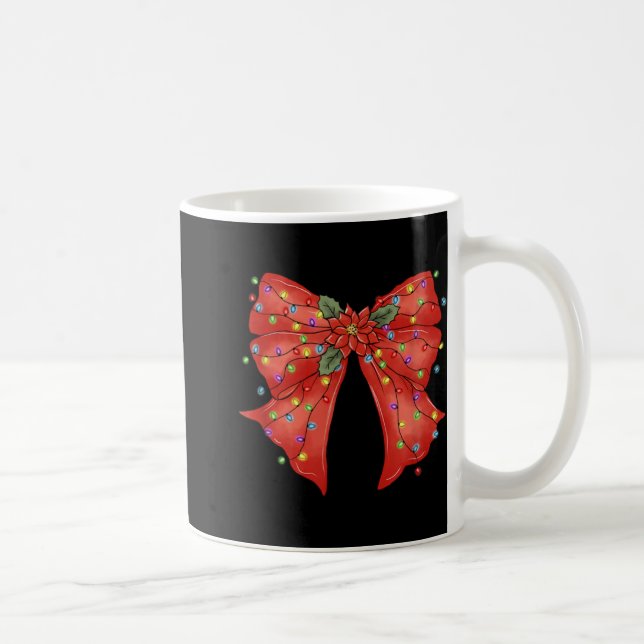 Christmas Bow Funny Lights Xmas Season Girl Graphi Kaffeetasse (Rechts)