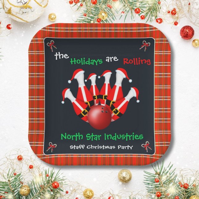 Christmas Bowling Holiday Party Pappteller (Von Creator hochgeladen)