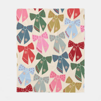 Christmas Bows Coquette Fleecedecke