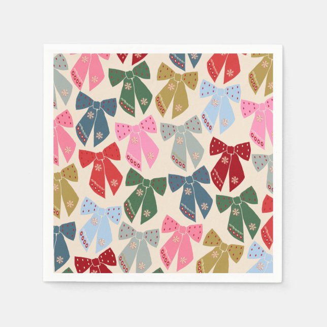 Christmas Bows Coquette Serviette (Vorderseite)