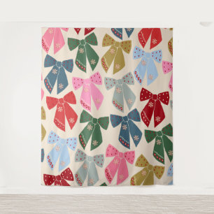 Christmas Bows Coquette Wandteppich