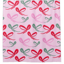 Christmas Bows Reversible Color Duschvorhang