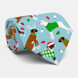 Christmas Boxer Dog Neck Tie Krawatte