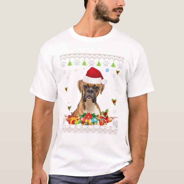Christmas Boxer Dog Ugly Shirt (Vorderseite)