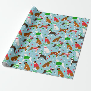 Christmas Boxer Dog Wrapping Paper Geschenkpapier