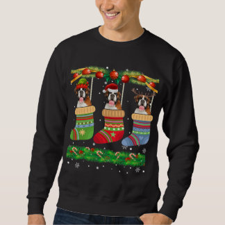 Christmas Boxer Doppy Welpe Xmas Socken Sweatshirt