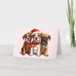 Christmas Boxer Hunde Feiertagskarte