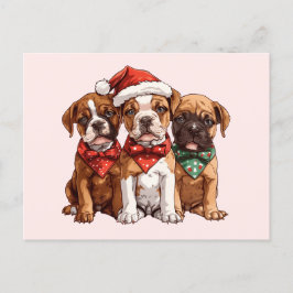 Christmas Boxer Hunde Postkarte