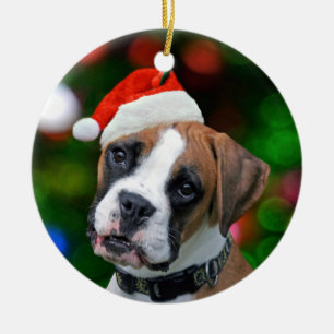 Christmas Boxer Keramik Ornament