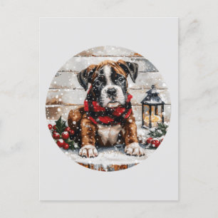 Christmas Boxer Puppy Postkarte