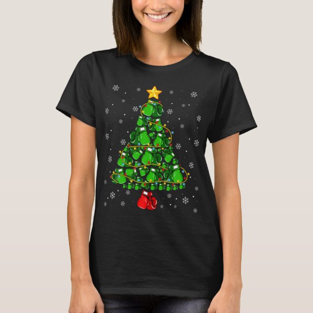 Christmas Boxing Srts Lover Xmas Tree Lights Paj T T-Shirt (Vorderseite)