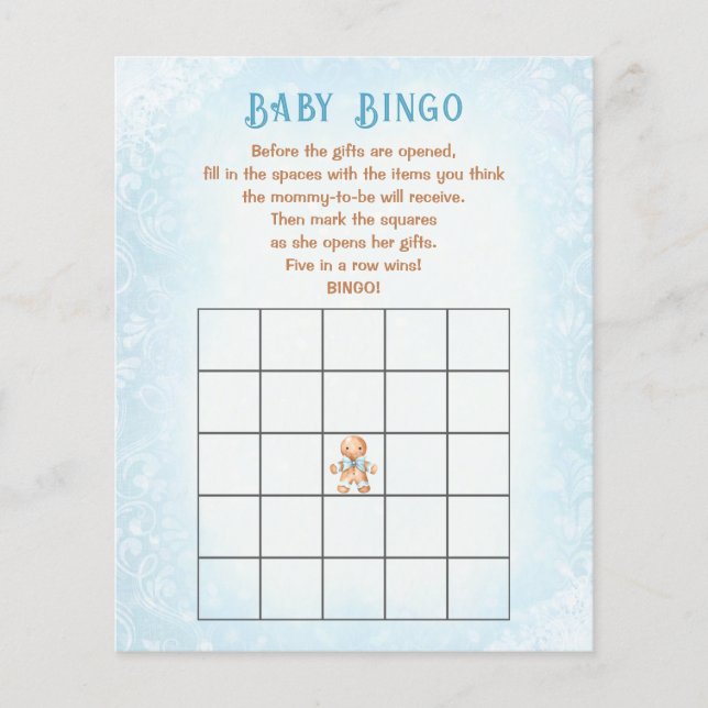 Christmas Boy Baby Shower Game Baby Bingo (Vorderseite)