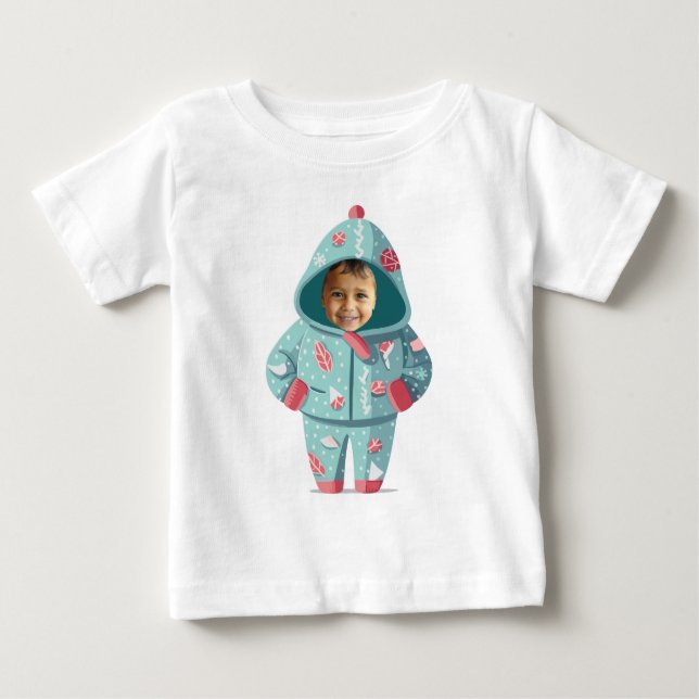 Christmas Boy Face Personalized  Baby T-shirt (Vorderseite)