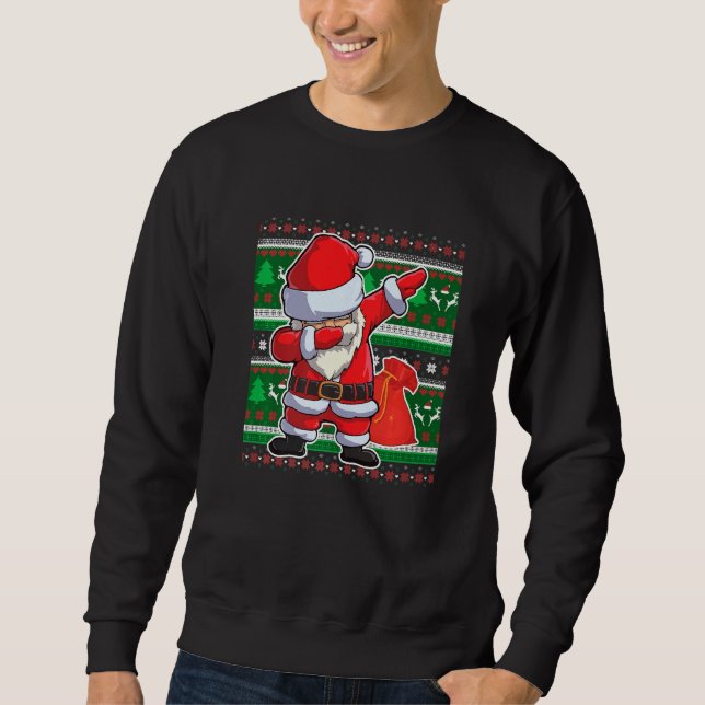 Christmas Boys Dabbing Santa Claus Girls  Xmas Dab Sweatshirt (Vorderseite)