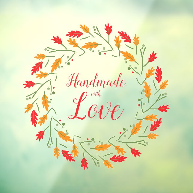 Christmas Branches Handmade with Love Quote Fensteraufkleber (Blatt 3)