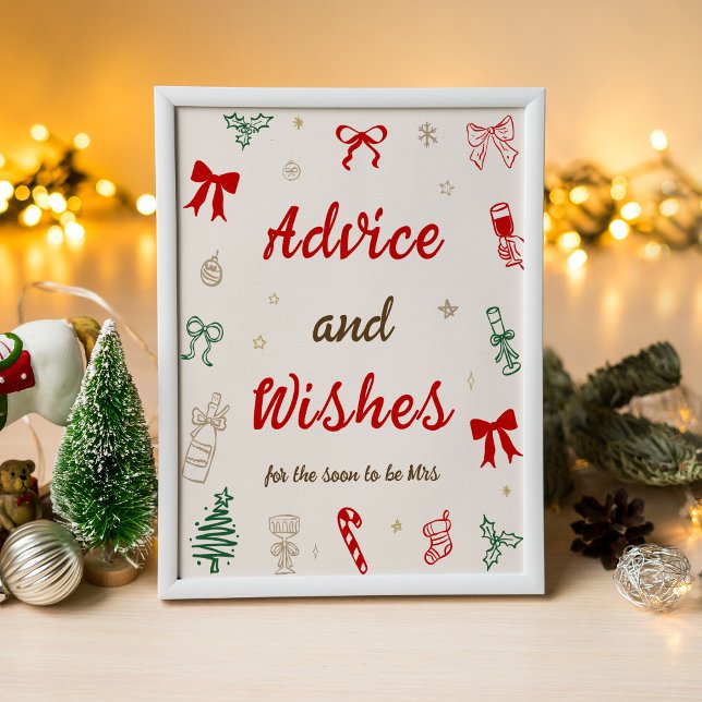 Christmas Bridal Shower Advice and Wishes Poster (Von Creator hochgeladen)